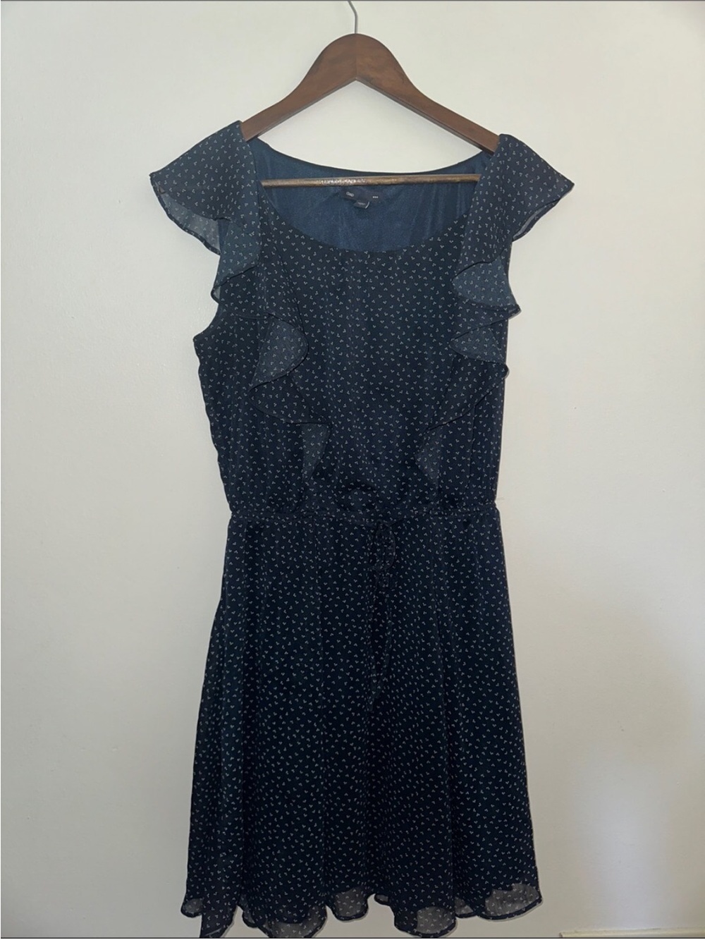 GAP Navy Mini Dress with Ruffle Sleeves